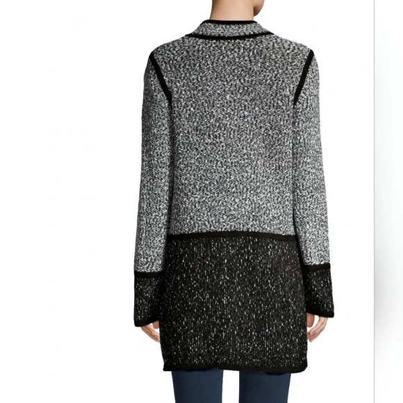 KARL LAGERFELD PARISColorblock Cotton-Blend Long Cardigan SzXL - Picture 2 of 14